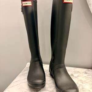 Hunter Women's Original Tall Rain Boot Black Matte Sz6 Good Condition